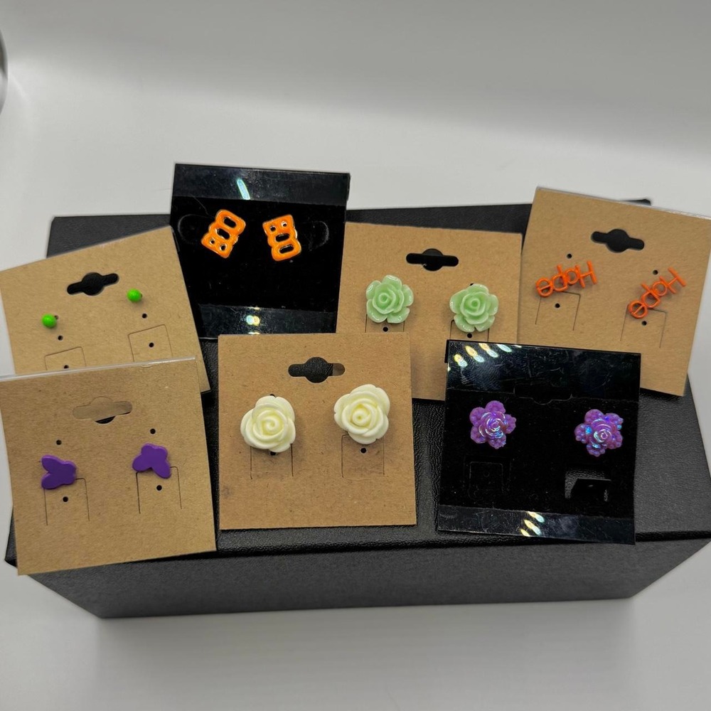 Fun 7 Multi-colored earrings bundle with 7 pairs of earrings